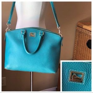 dooney bourke willa satchel turquoise purse